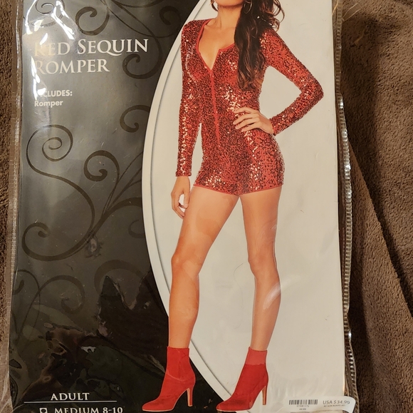 Red sequined romper - Picture 2 of 2